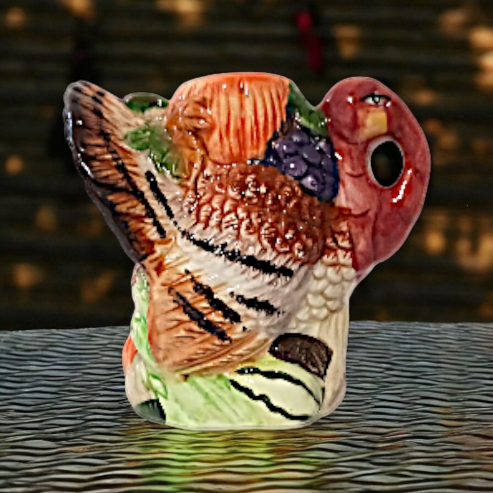 Vtg Turkey Candle Holder Candlestick Ceramic Single Thanksgiving Harvest Autumn